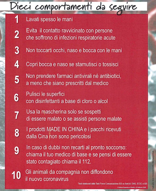 consigli coronavirus