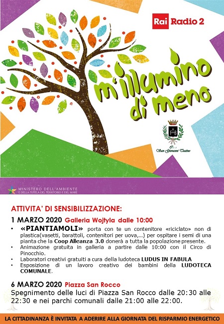 San Giovanni Teatino, torna l'appuntamento con M'illumino di meno