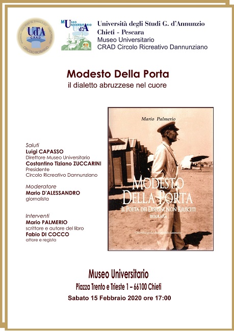 Chieti, Mario Palmerio presenta il suo libro su Modesto Della Porta
