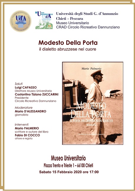 Chieti, Mario Palmerio presenta il suo libro su Modesto Della Porta Chieti, Mario Palmerio presenta il suo libro su Modesto Della Porta