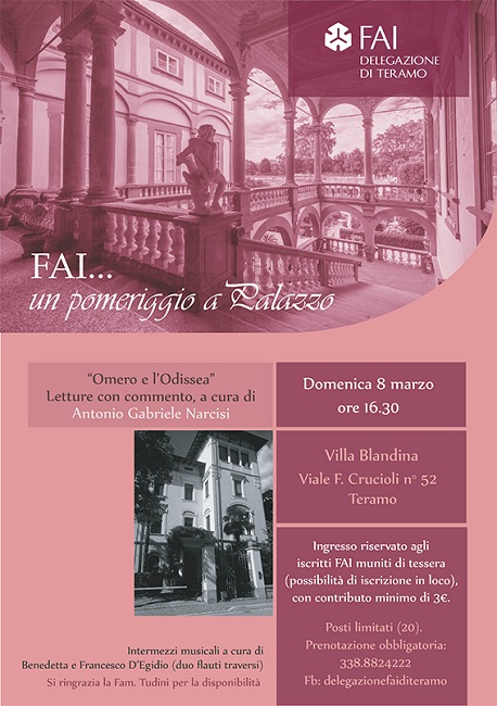 La Delegazione FAI di Teramo organizza FAI ...un pomeriggio a Palazzo