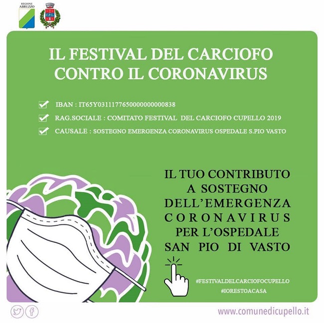 Cupello, il Festival del carciofo 2020 non si terrà per emergenza Coronavirus