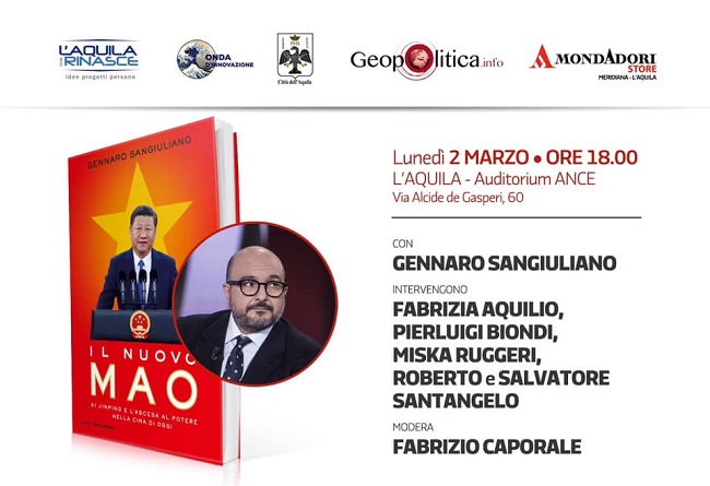 L'Aquila, il direttore del TG2 Gennaro Sangiuliano presenta il suo nuovo libro