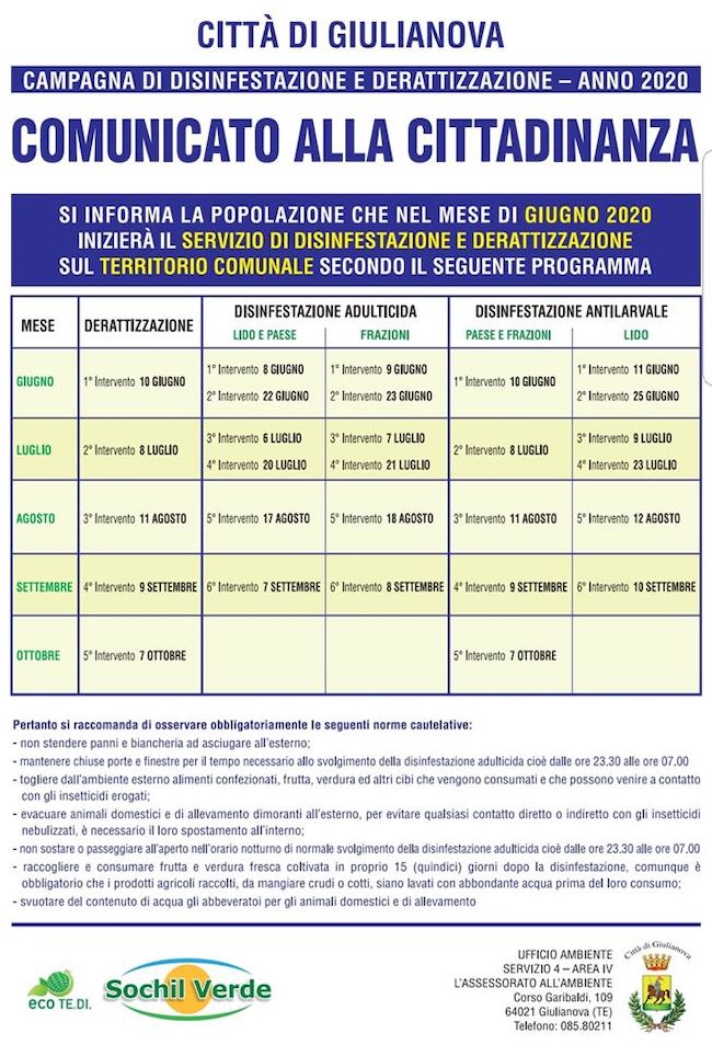 calendario derattizzazione giulianova 2020