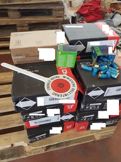 munizioni sequestrate