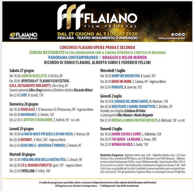 programma flaiano film festival 2020