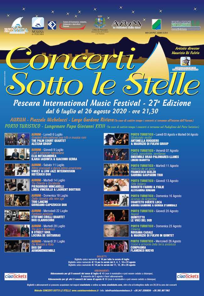 concerti sotto stelle 2020