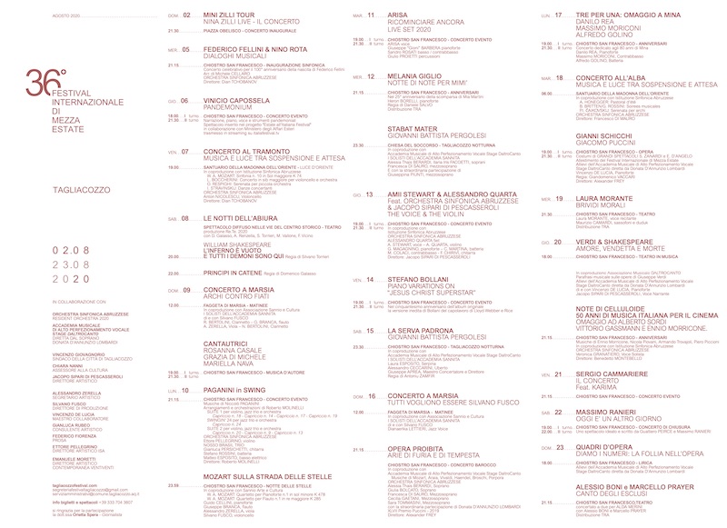 festilval tagliacozzo 2020