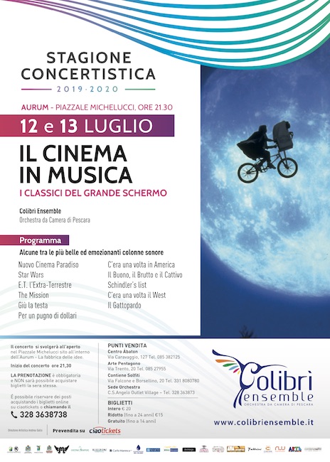 il cinema in musica 12-13 luglio 2020