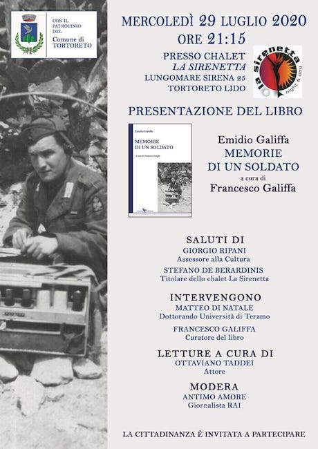 memorie di un soldato 29 luglio 2020