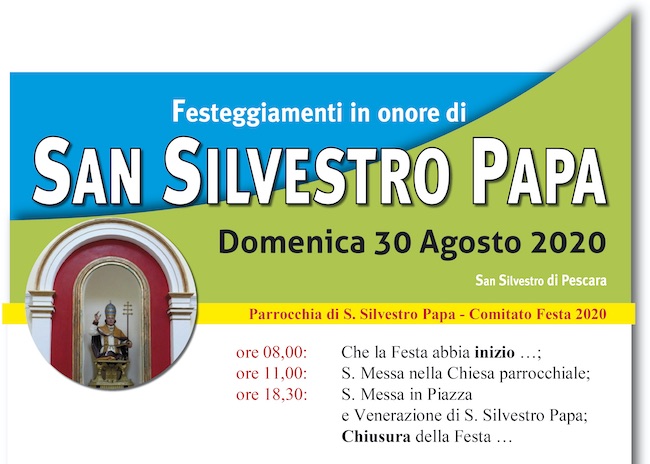 Festeggiamenti in onore di San Silvestro Papa 2020 a Pescara