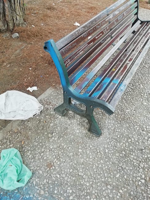 foto panchina imbrattata
