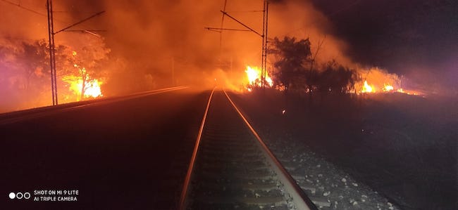 incendio linea pescara termoli