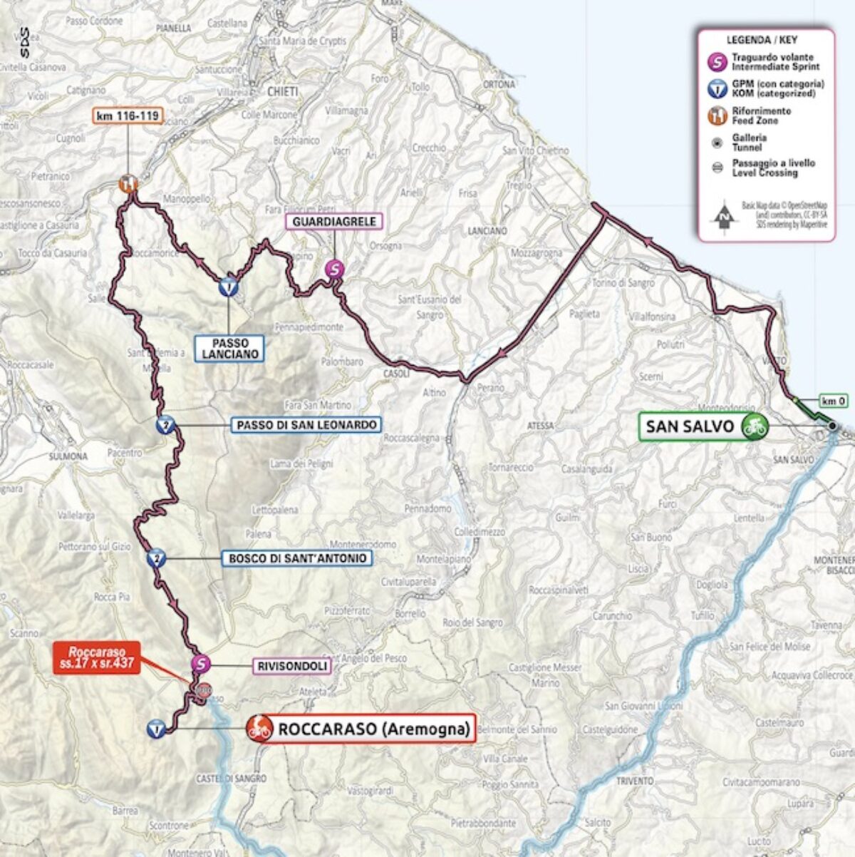 Giro 2020 Map Giro D'Italia 2020 In Abruzzo: Percorsi Della Tappe
