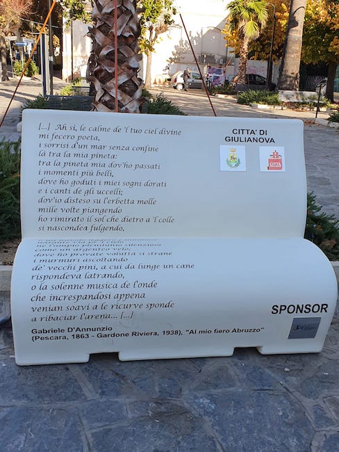 panchina letteraria d'annunzio giulianova