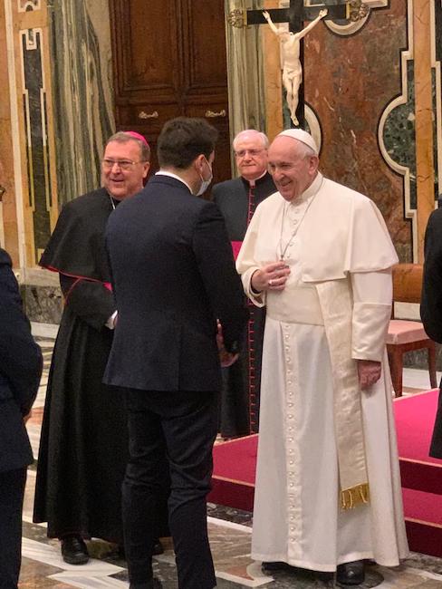 D'Alberto con Papa Francesco