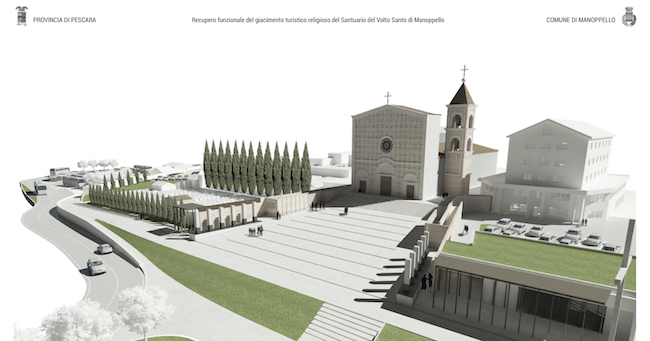 rendering recupero basilica Volto Santo