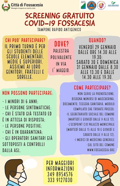 screening fossacesia gennaio 2021