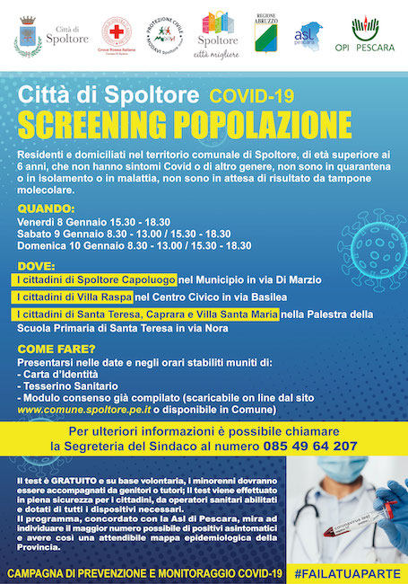 spoltore screening covid