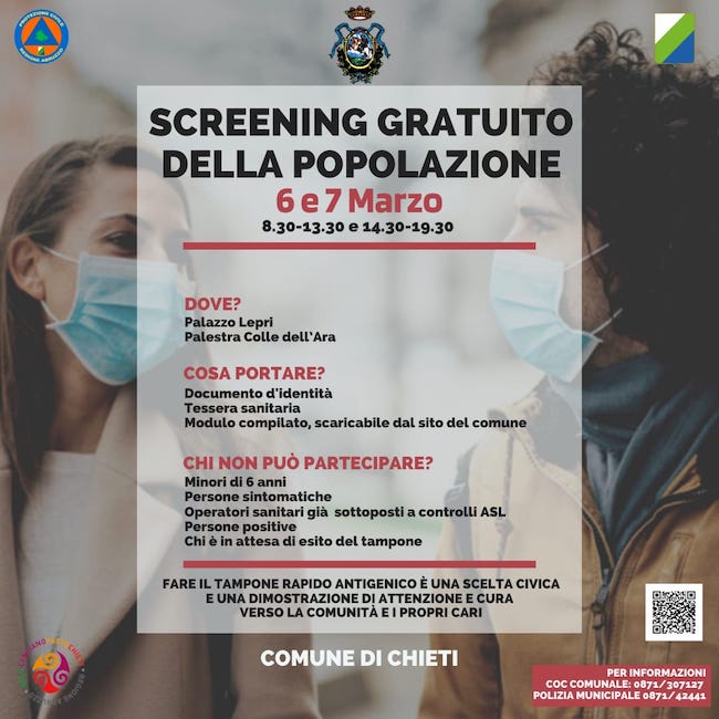 screening gratuito chieti 6-7 marzo 2021