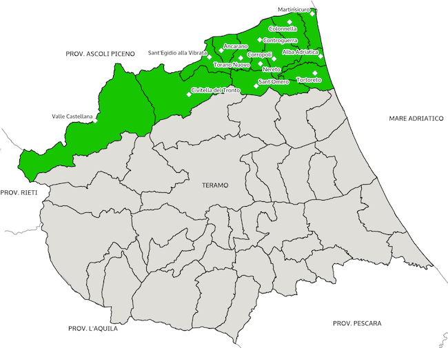 area di crisi vibrata mappa