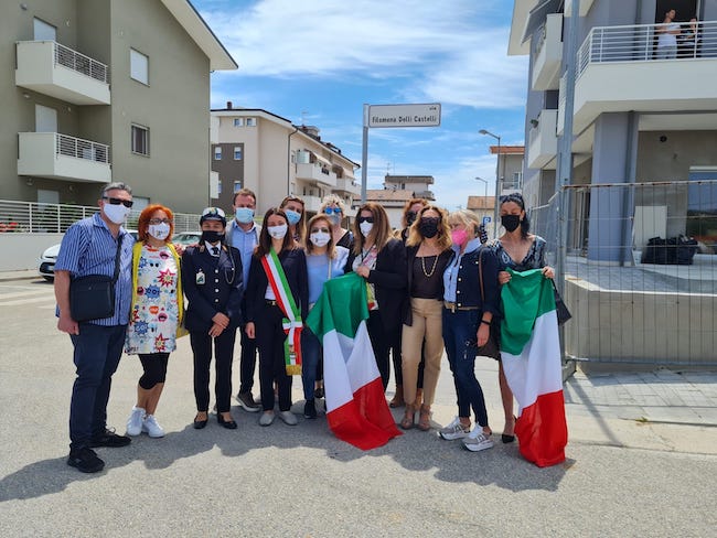 cerimonia intitolazione strada filomena delli castelli