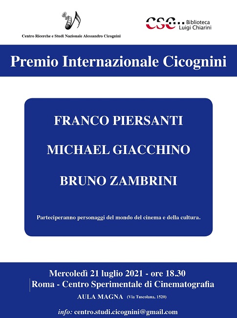 Locandina PREMIO INTERNAZIONALE CICOGNINI 21 luglio 2021