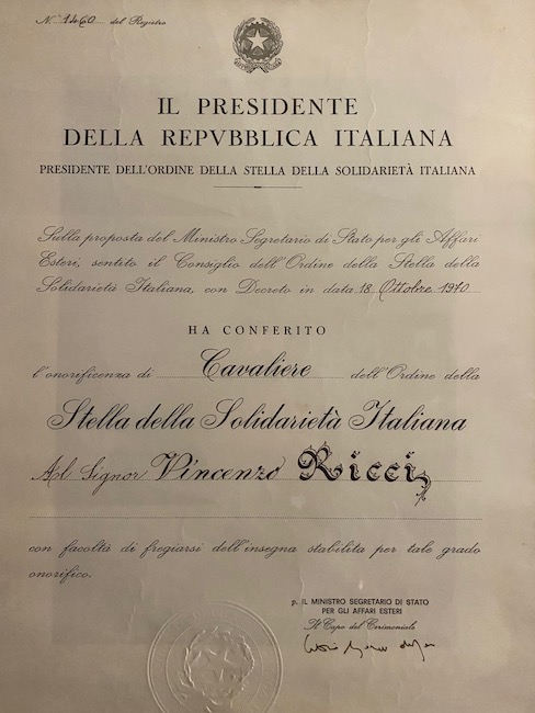 cavaliere ordine stella solidarietà