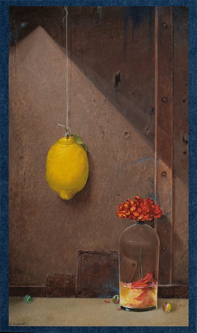 fiori rossi con limone 50x35 Maurizio Romani