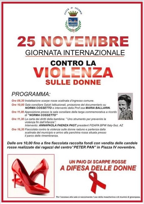 giornata internazionale contro violenza sulle donne celano