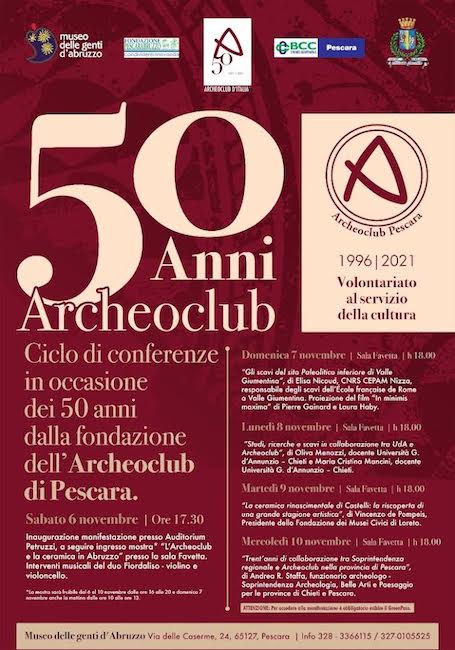 programma 50 anni archeoclub pescara