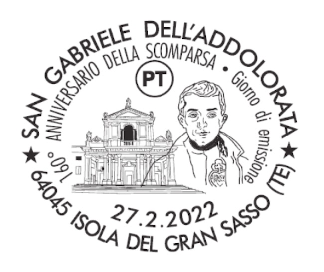francobollo 160° anniversario san gabriele