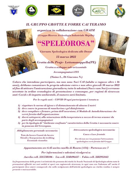 locandina speleorosa 13 marzo 2022