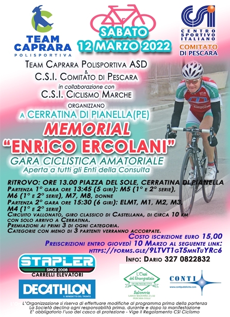 memorial enrico ercolani 12 03-2022 locandina
