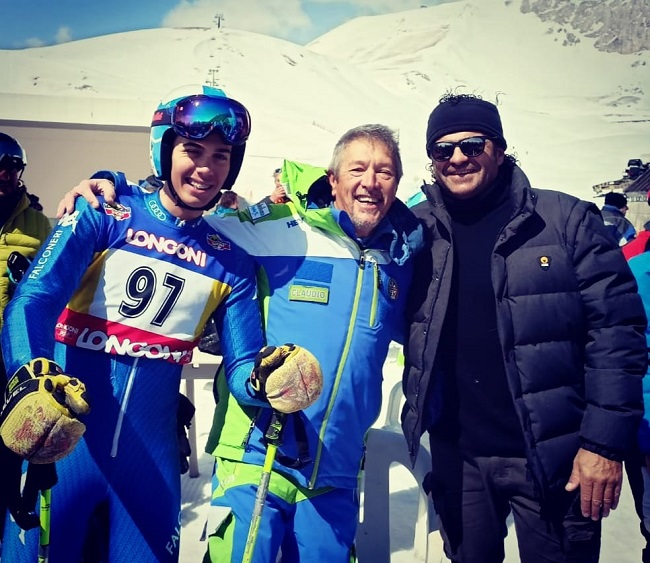 Alberto Tomba ai campionati studenteschi di sci