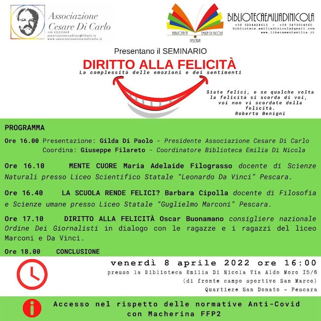 diritto alla felicità pescara 8 aprile 2022