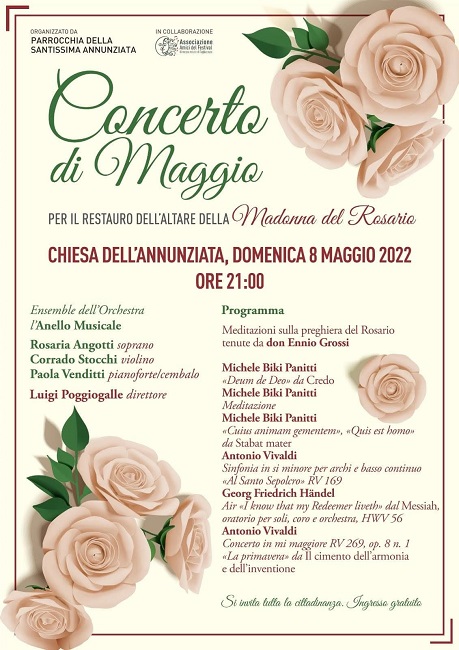 Locandina concerto Tagliacozzo 8 maggio 2022