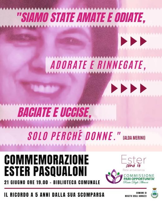 locandina commemorazione ester pasqualoni 2022