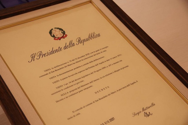 titolo di Città San Benedetto dei Marsi