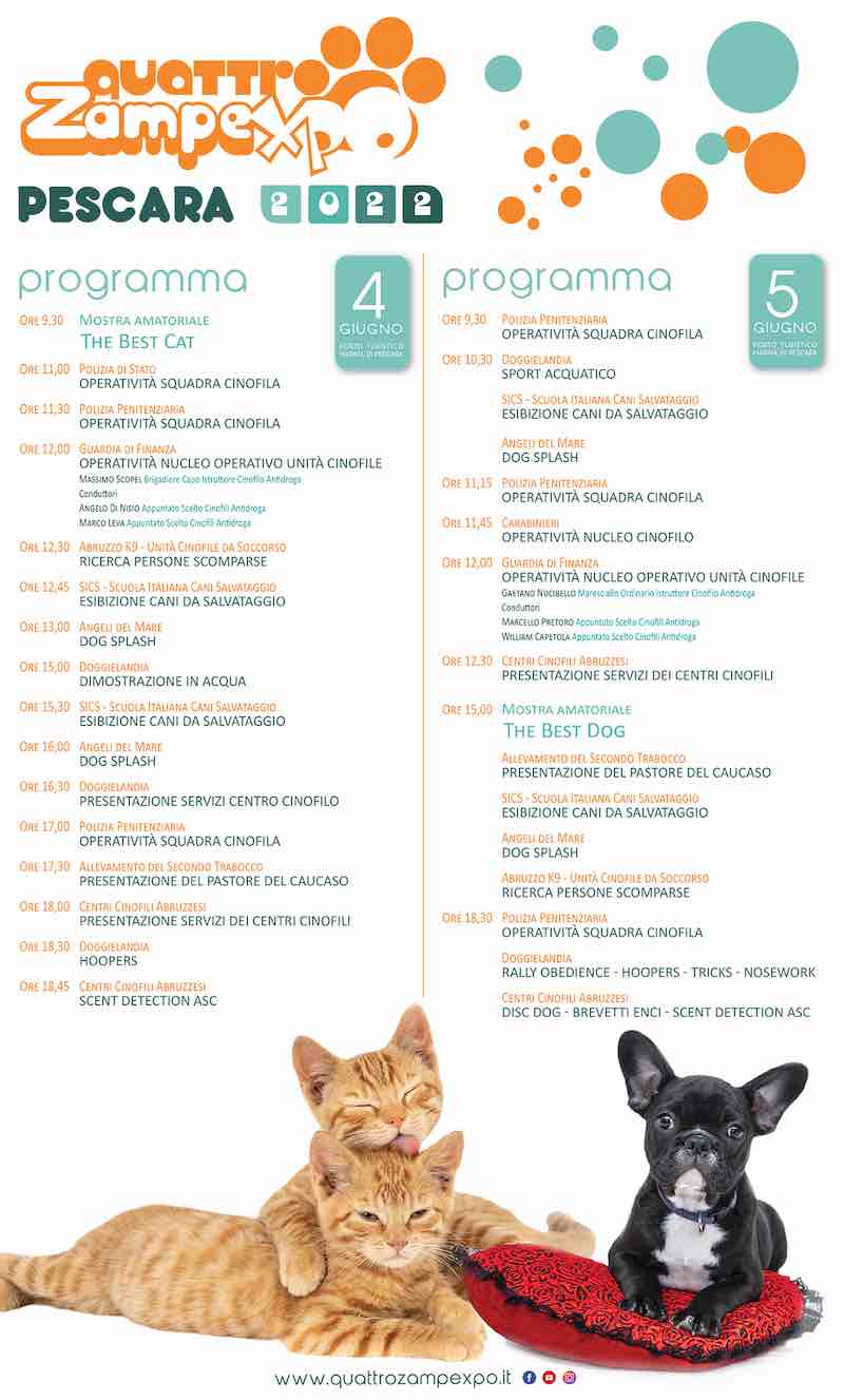 Fiera Quattrozampexpo a Pescara: il programma 2022