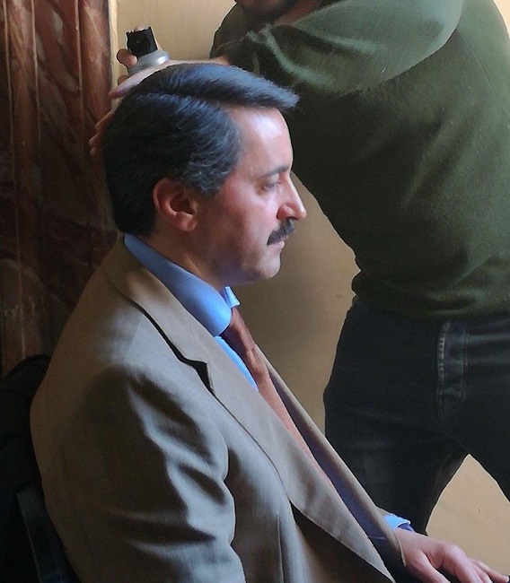 Corrado Oddi al trucco per Giovanni Falcone RAI