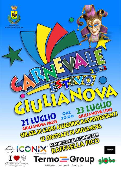 locandina carnevale estivo giulianova 2022
