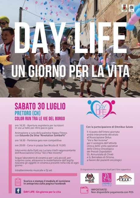 locandina color run pretoro 30 luglio 2022
