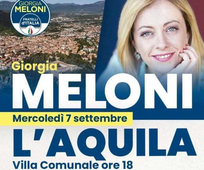 giorgia meloni l'aquila 7 settembre 2022