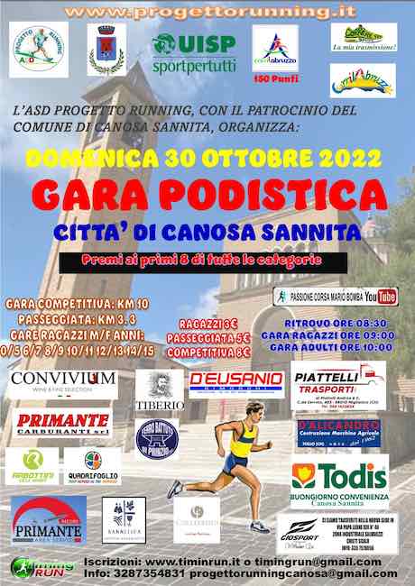 gara podistica canosa sannita 2022
