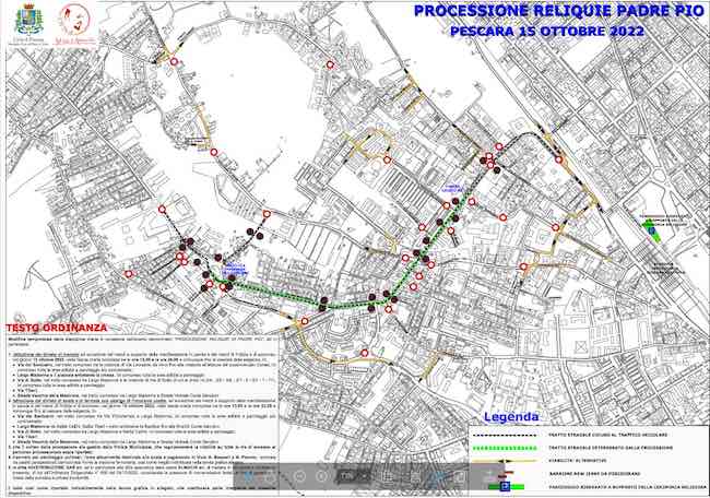 piantina processione 15 ottobre 2022