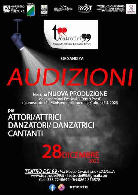 audizioni teatro dei 99