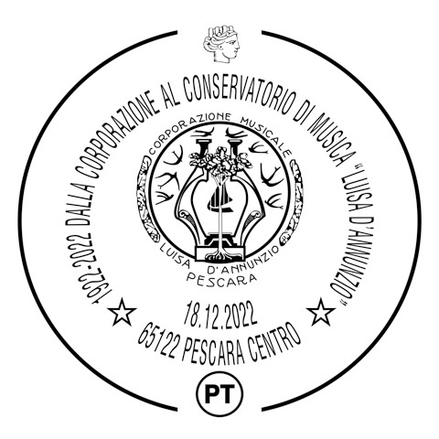annullo filatelico 100 anni conservatorio d'annunzio