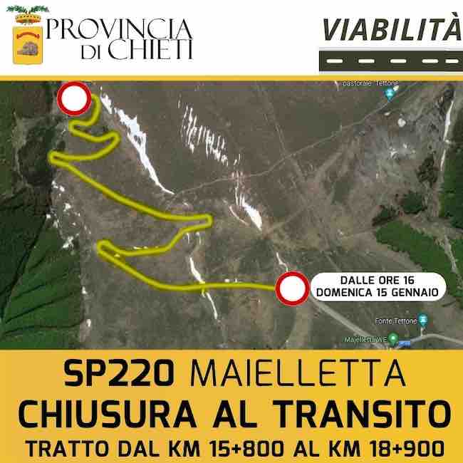 chiusura transito tratto finale sp220