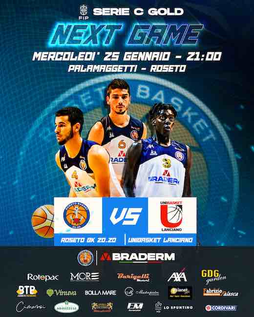 roseto vs lanciano basket 25 gennaio 2023